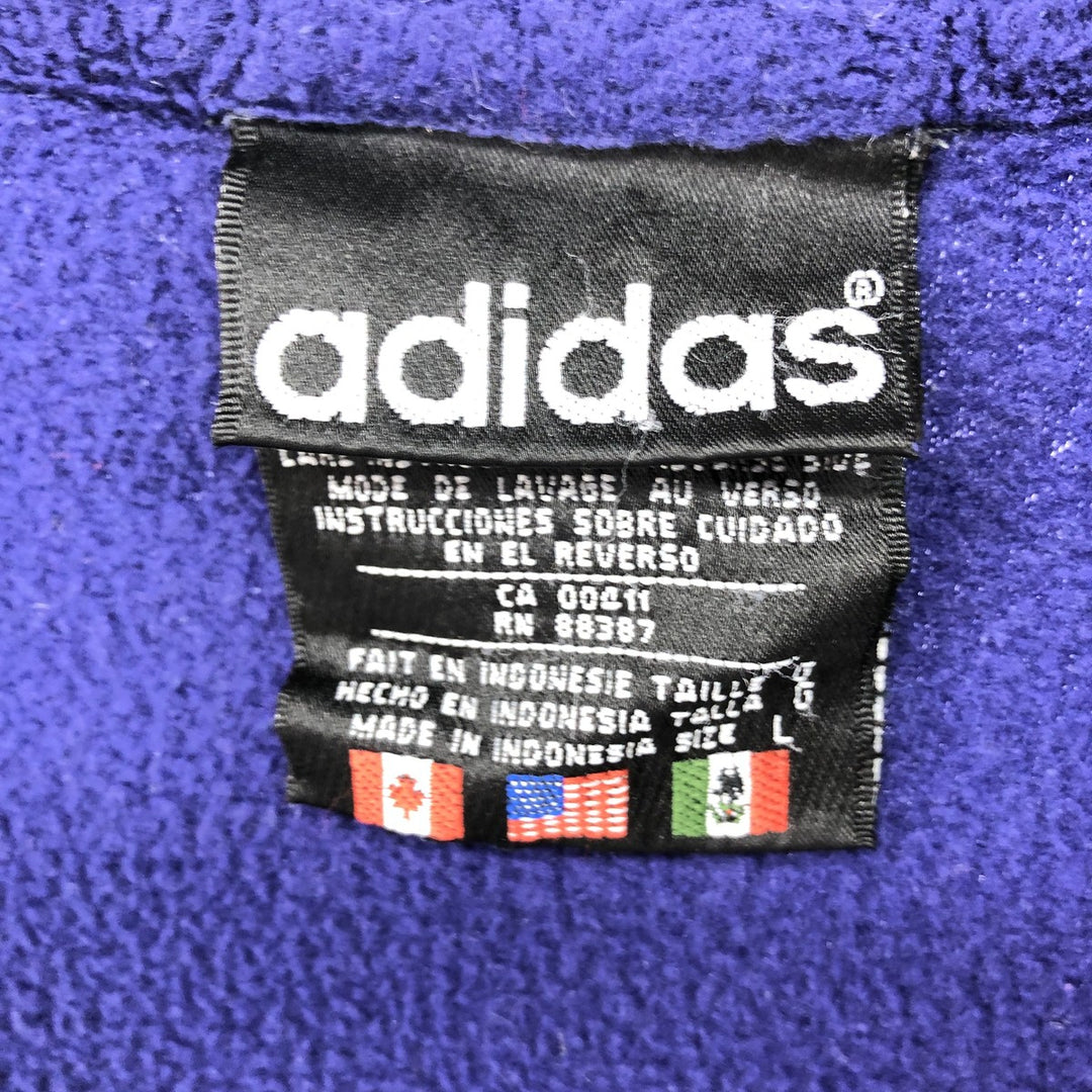 Vintage 80s-90'S Adidas half-zip fleece pullover, men's size L polyester purple type Vintage Second Hand