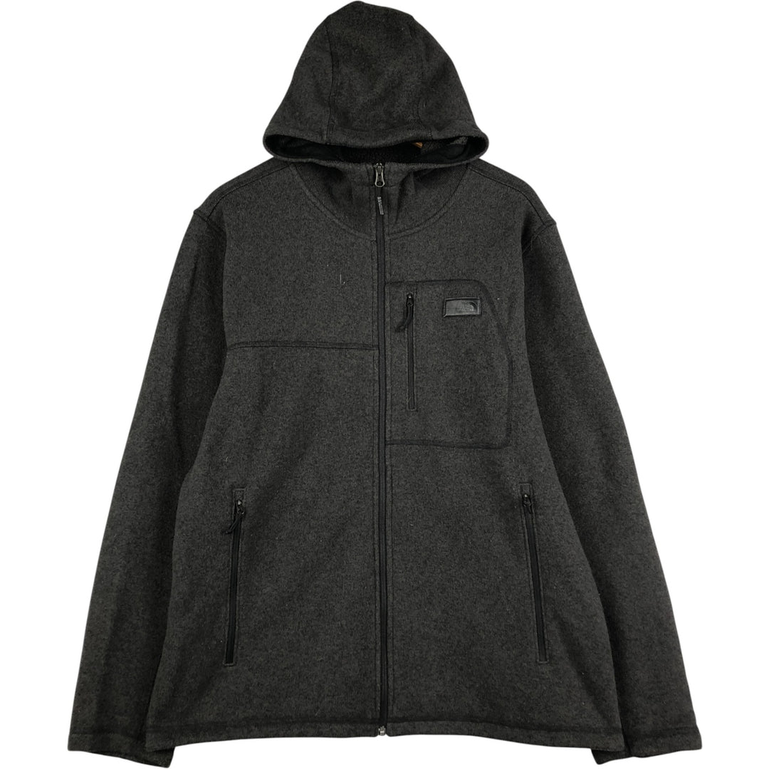 The North Face Fleece Full-Zip Hoodie, Men's XL polyester Charcoal Vintage Second Hand