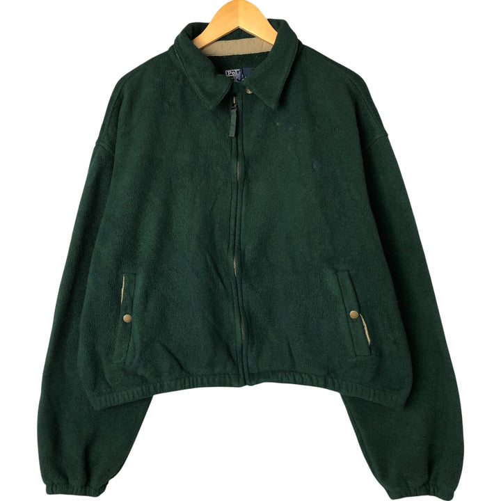 Ralph Lauren POLO by Ralph Lauren collared fleece jacket, men's size XXL polyester green type Vintage Second Hand