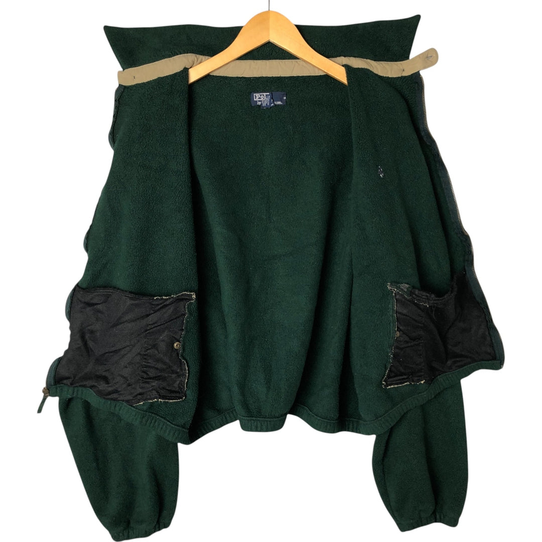 Ralph Lauren POLO by Ralph Lauren collared fleece jacket, men's size XXL polyester green type Vintage Second Hand