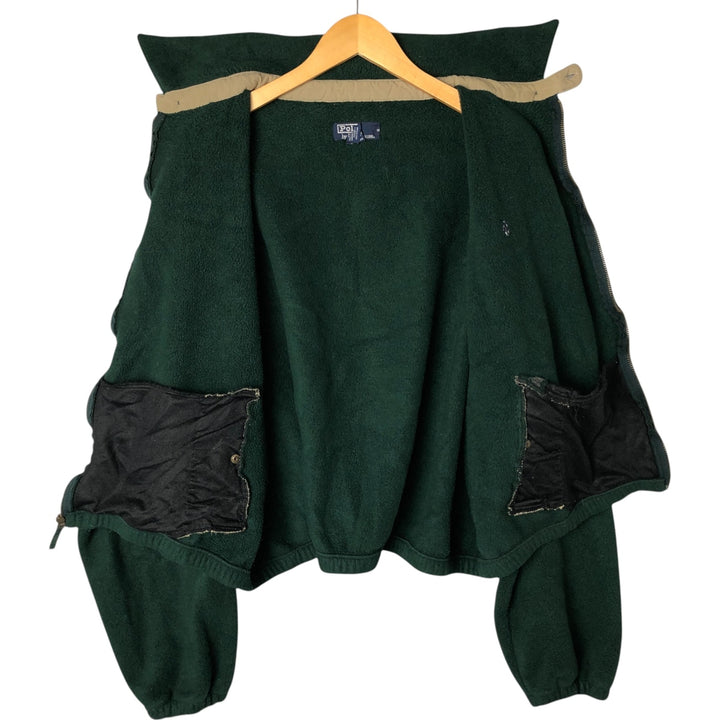 Ralph Lauren POLO by Ralph Lauren collared fleece jacket, men's size XXL polyester green type Vintage Second Hand