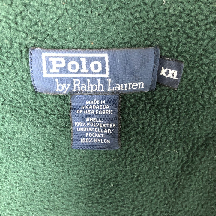 Ralph Lauren POLO by Ralph Lauren collared fleece jacket, men's size XXL polyester green type Vintage Second Hand