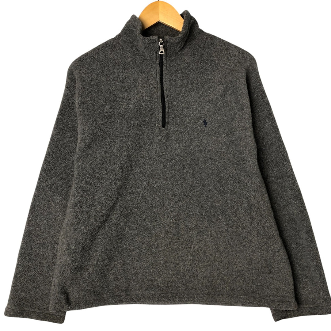 Ralph Lauren POLO by Ralph Lauren Half-Zip Fleece Pullover, Men's Size L polyester gray type Vintage Second Hand