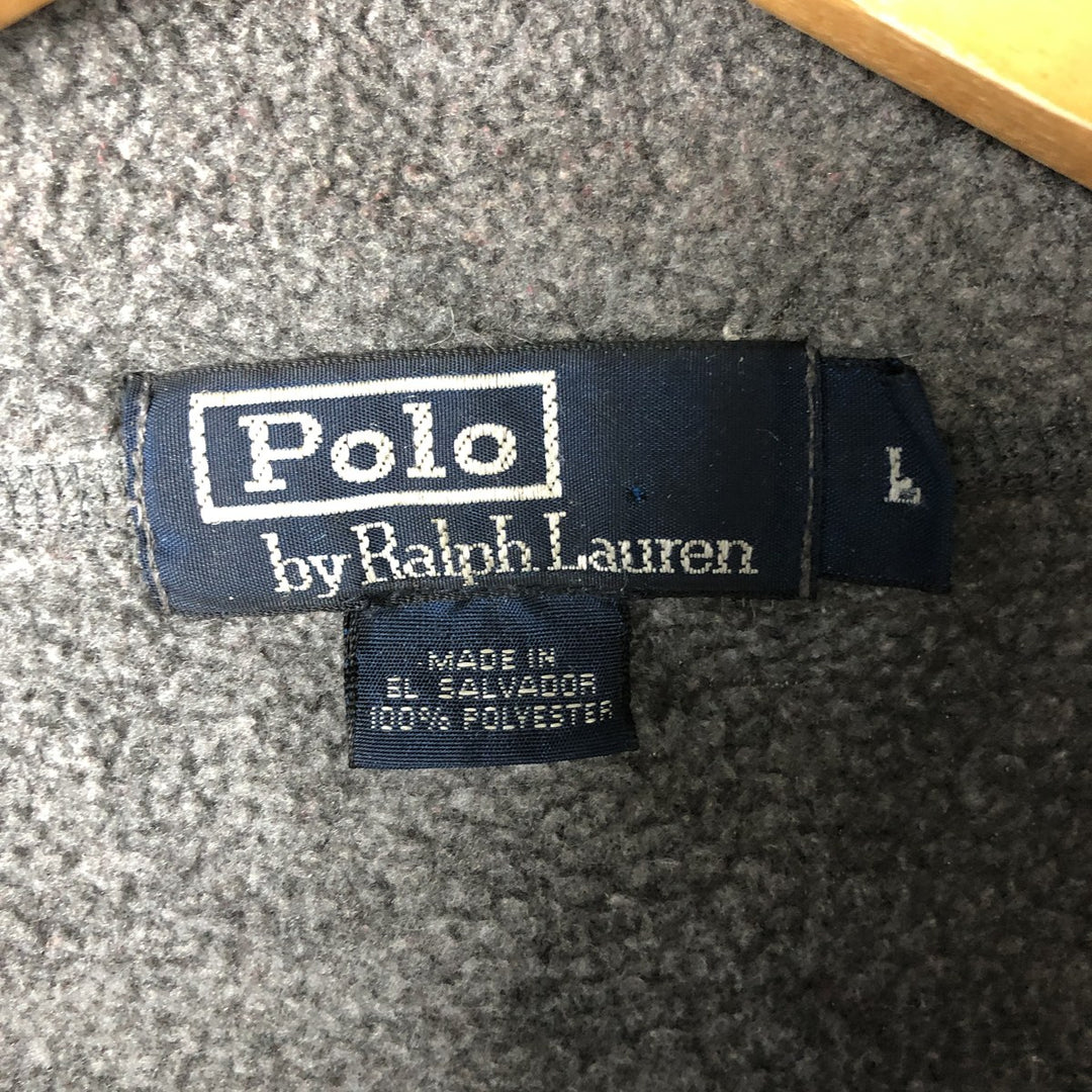 Ralph Lauren POLO by Ralph Lauren Half-Zip Fleece Pullover, Men's Size L polyester gray type Vintage Second Hand