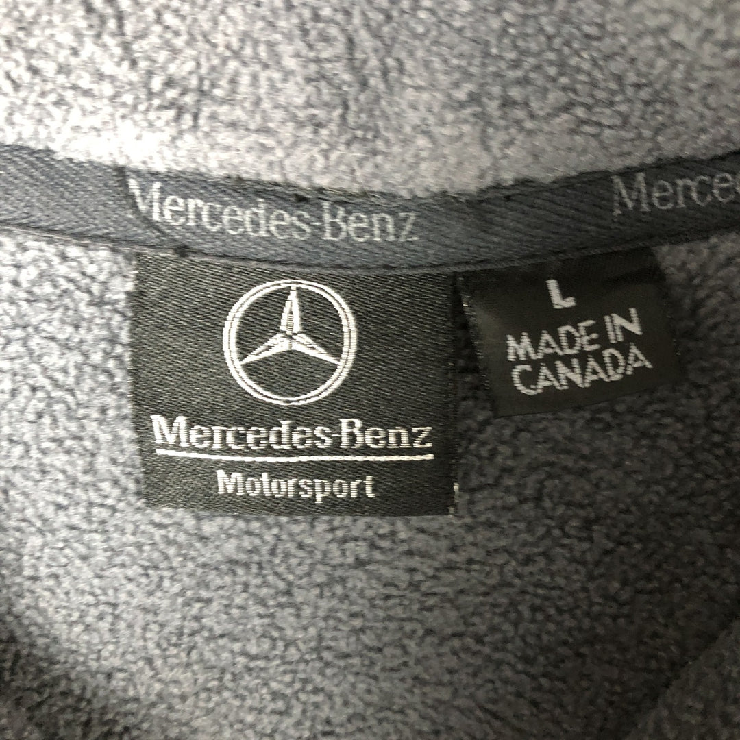 Mercedes-Benz Half-Zip Fleece Pullover, Made in Canada, Men's Size L polyester black type Vintage Second Hand