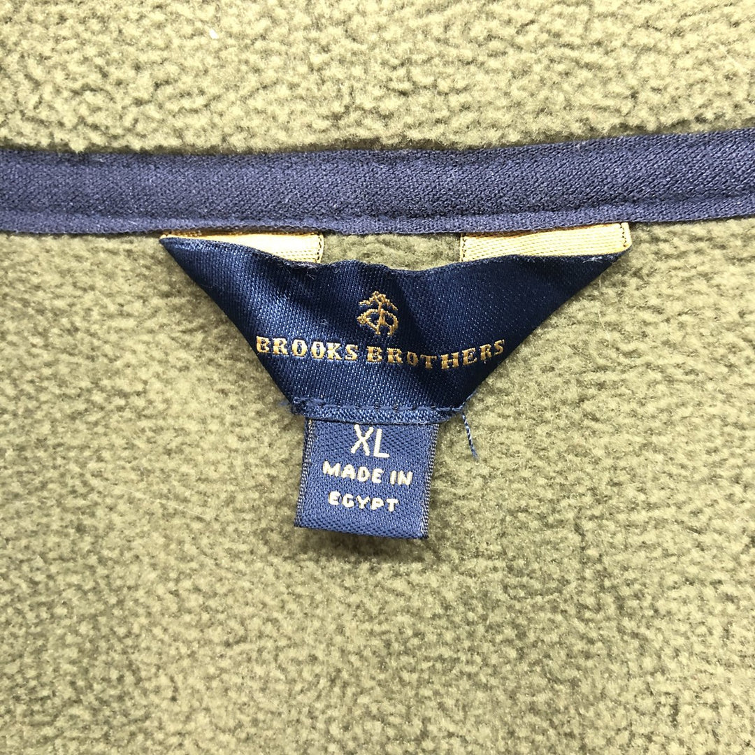 Brooks Brothers Fleece Pullover, Men's XL polyester Khaki type Vintage Second Hand