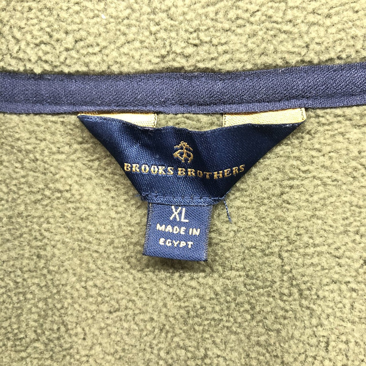 Brooks Brothers Fleece Pullover, Men's XL polyester Khaki type Vintage Second Hand