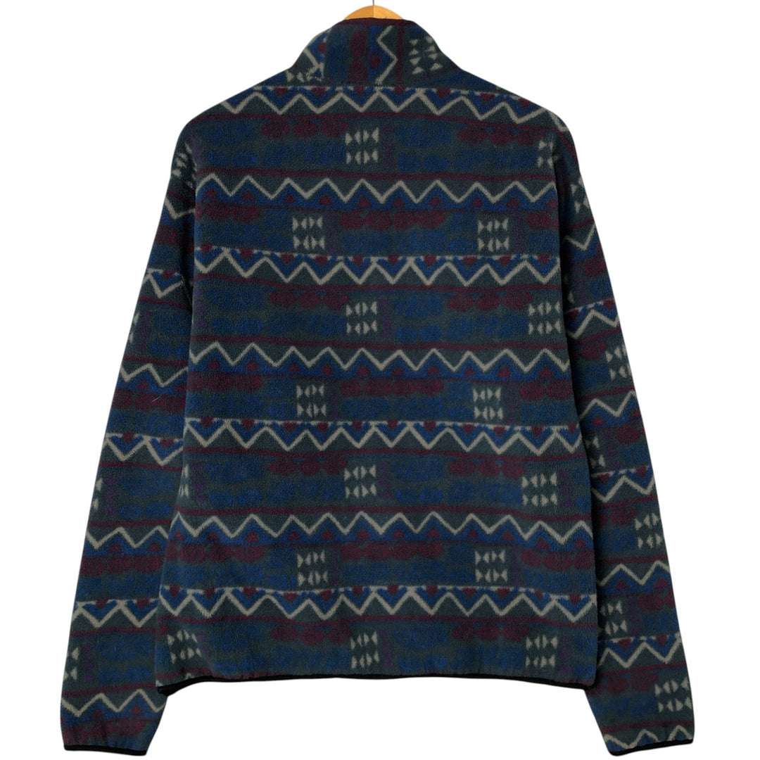 90'S Columbia White Tag Print Half-Zip Fleece Pullover, Made in USA, Men's Size L, Vintage polyester Green type dark green Vintage Second Hand