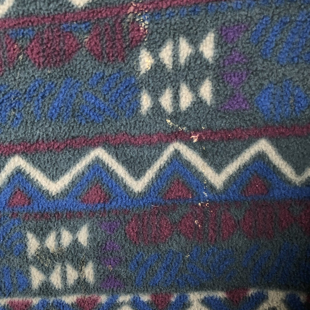 90'S Columbia White Tag Print Half-Zip Fleece Pullover, Made in USA, Men's Size L, Vintage polyester Green type dark green Vintage Second Hand