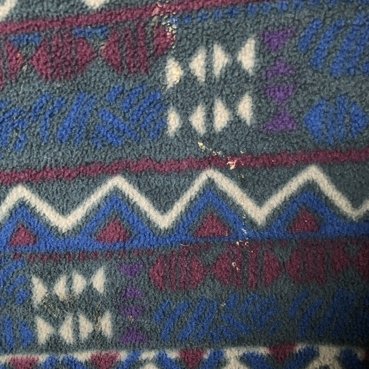 90'S Columbia White Tag Print Half-Zip Fleece Pullover, Made in USA, Men's Size L, Vintage polyester Green type dark green Vintage Second Hand