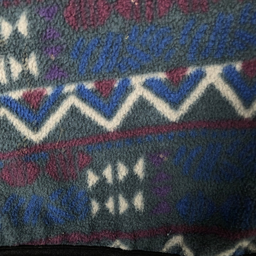 90'S Columbia White Tag Print Half-Zip Fleece Pullover, Made in USA, Men's Size L, Vintage polyester Green type dark green Vintage Second Hand