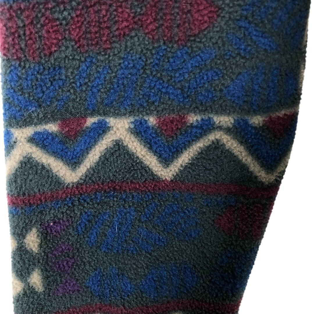 90'S Columbia White Tag Print Half-Zip Fleece Pullover, Made in USA, Men's Size L, Vintage polyester Green type dark green Vintage Second Hand