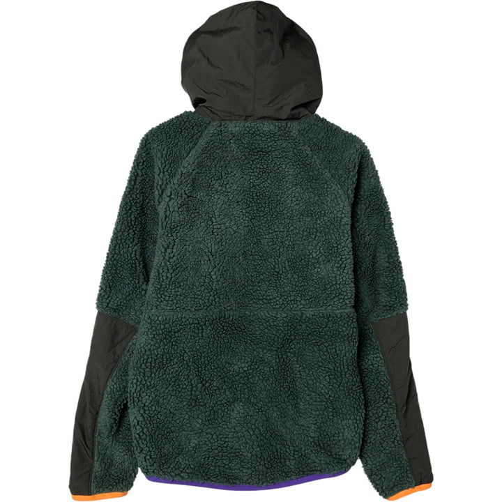 Nike Half-Zip Boa Parka, Men's Size Small polyester green type Vintage Second Hand