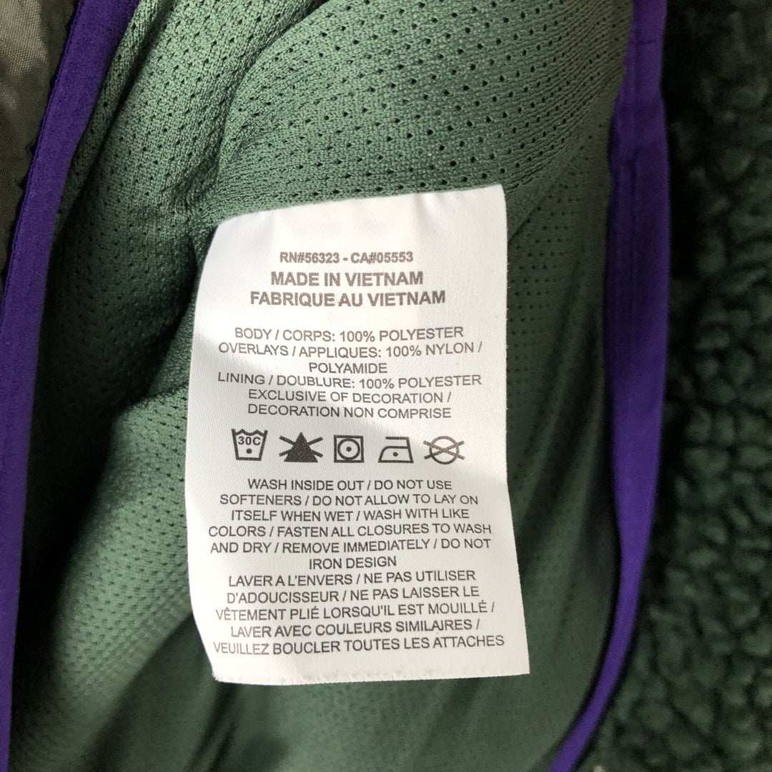 Nike Half-Zip Boa Parka, Men's Size Small polyester green type Vintage Second Hand