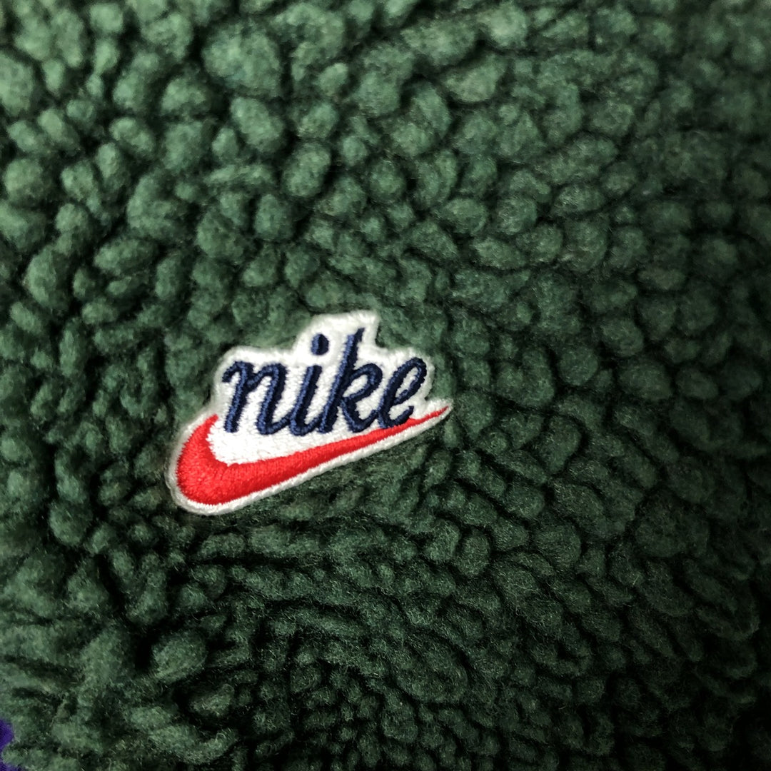 Nike Half-Zip Boa Parka, Men's Size Small polyester green type Vintage Second Hand