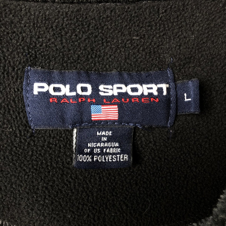 Vintage 90'S Ralph Lauren Polo Sport half-zip fleece pullover, size L, men's polyester gray type Vintage Second Hand