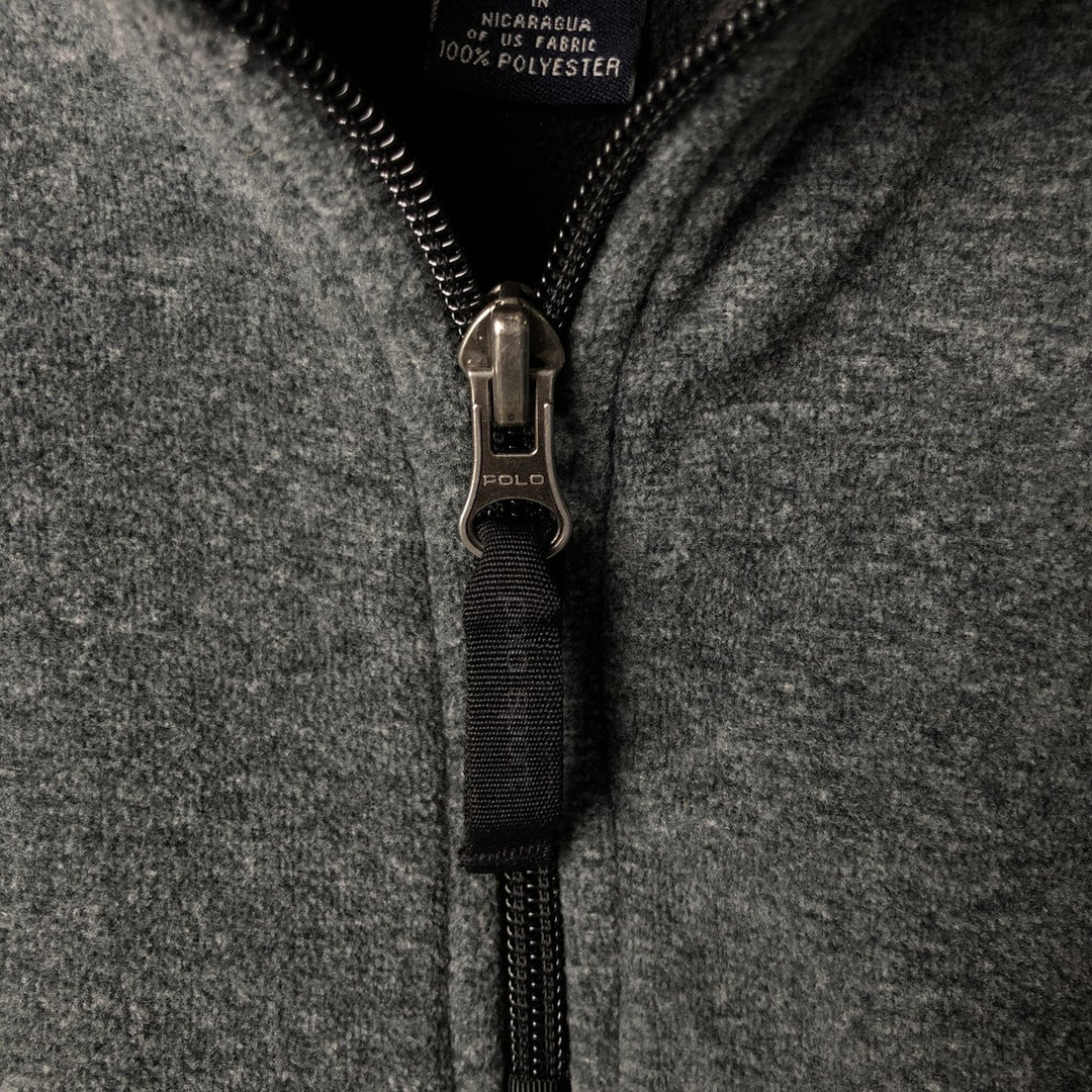Vintage 90'S Ralph Lauren Polo Sport half-zip fleece pullover, size L, men's polyester gray type Vintage Second Hand