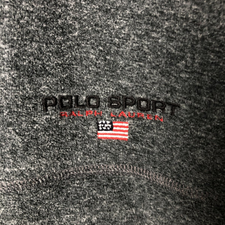 Vintage 90'S Ralph Lauren Polo Sport half-zip fleece pullover, size L, men's polyester gray type Vintage Second Hand