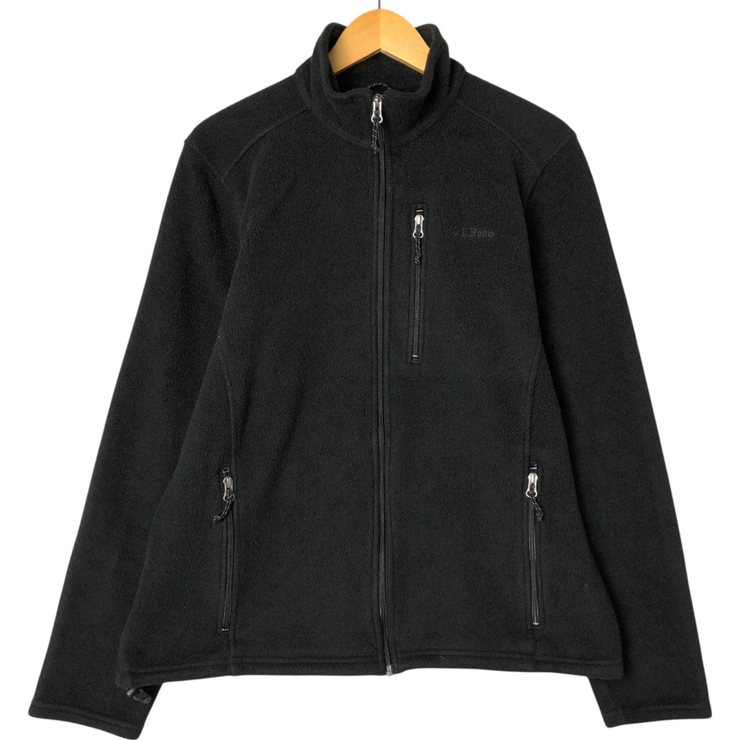 LLBean Fleece Jacket, Men's XL polyester black type Vintage Second Hand