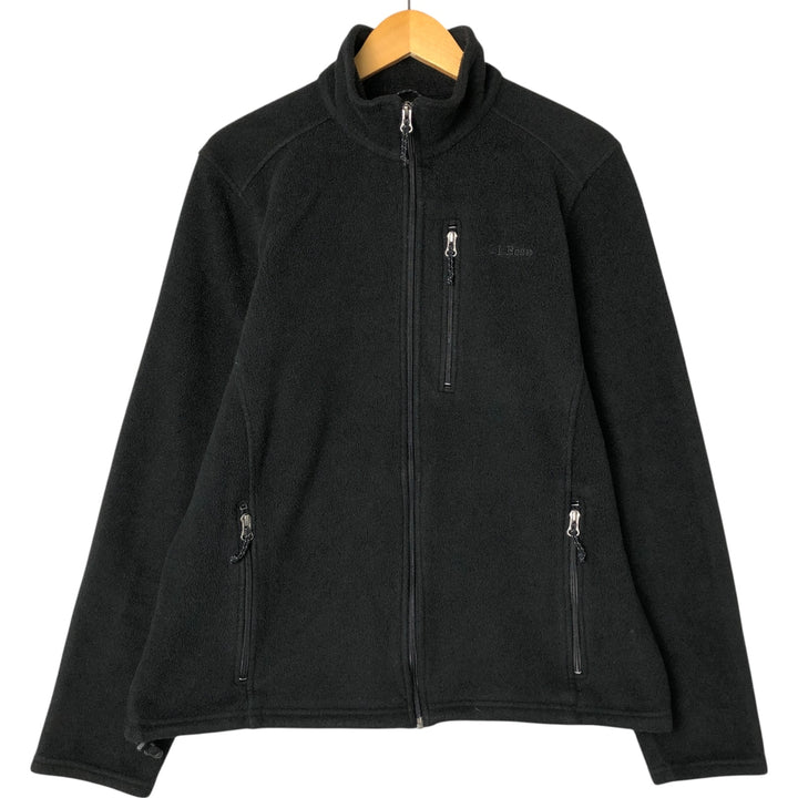 LLBean Fleece Jacket, Men's XL polyester black type Vintage Second Hand