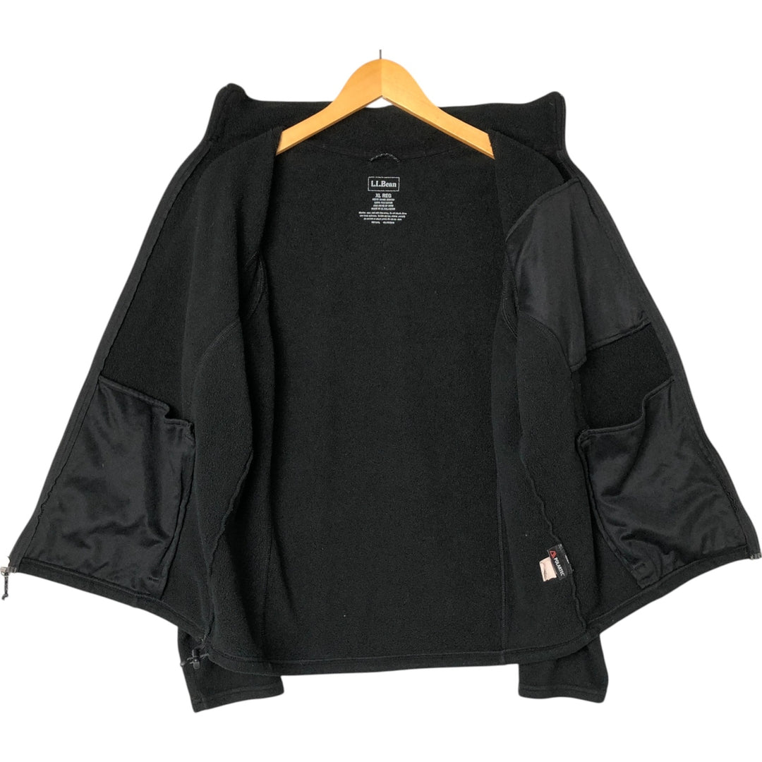 LLBean Fleece Jacket, Men's XL polyester black type Vintage Second Hand