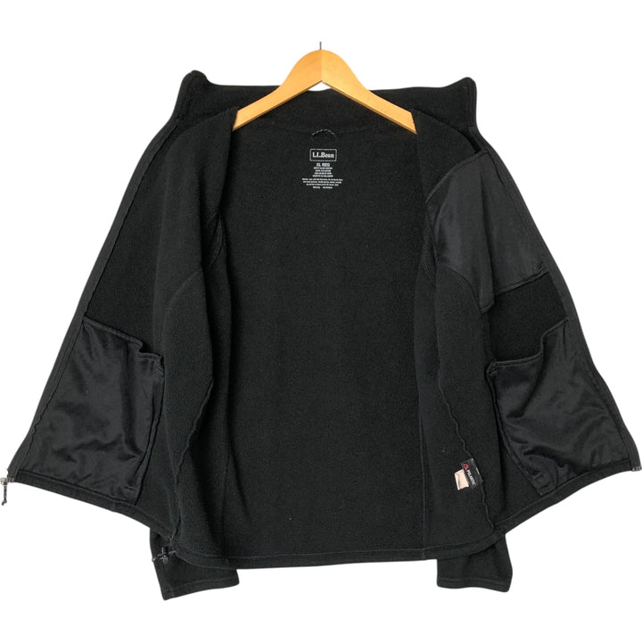 LLBean Fleece Jacket, Men's XL polyester black type Vintage Second Hand