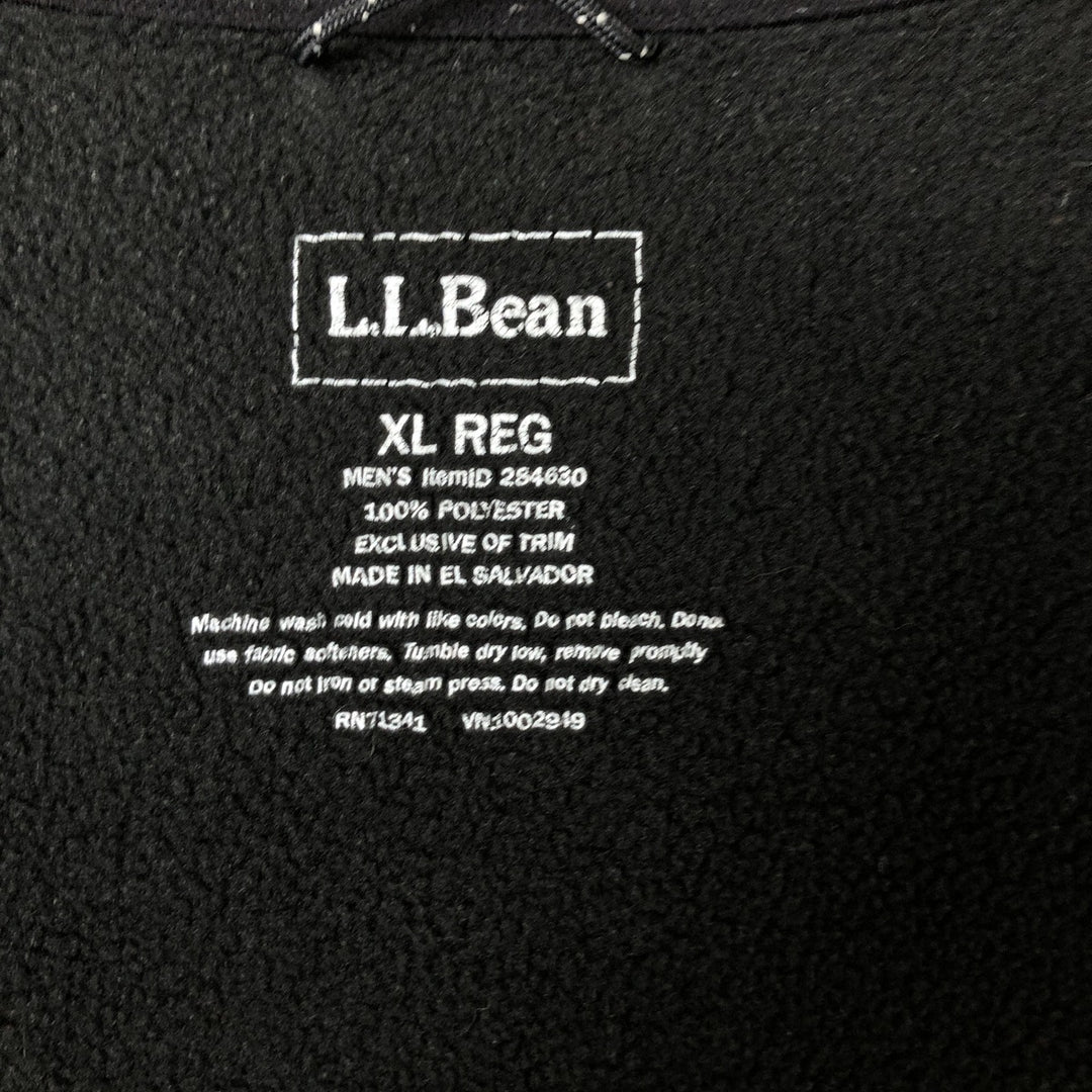 LLBean Fleece Jacket, Men's XL polyester black type Vintage Second Hand