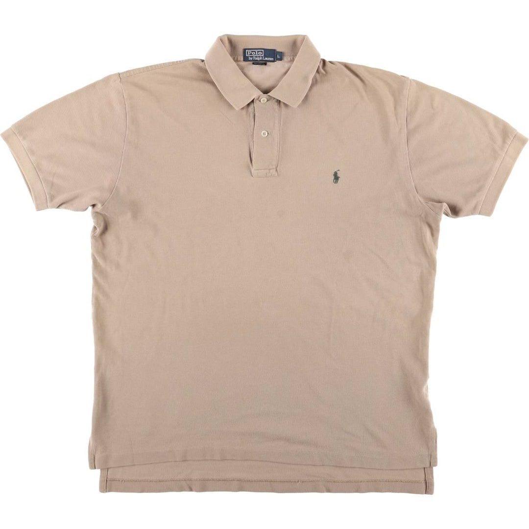 Ralph Lauren POLO by Ralph Lauren short sleeve polo shirt, men's size L cotton Beige type Vintage Second Hand