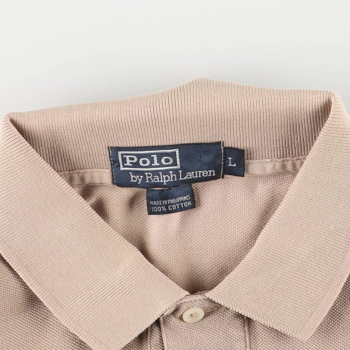 Ralph Lauren POLO by Ralph Lauren short sleeve polo shirt, men's size L cotton Beige type Vintage Second Hand