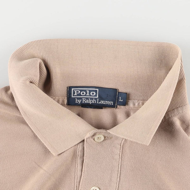 Ralph Lauren POLO by Ralph Lauren short sleeve polo shirt, men's size L cotton Beige type Vintage Second Hand