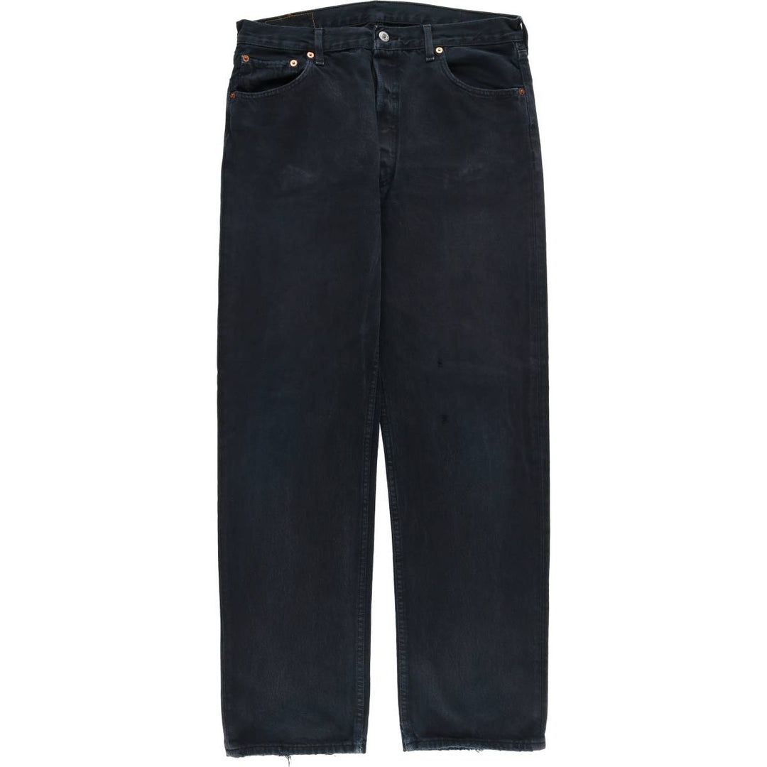 00'S Levi's 00501-0165 Euro model black denim straight denim pants for men size w34 cotton black type Vintage Second Hand