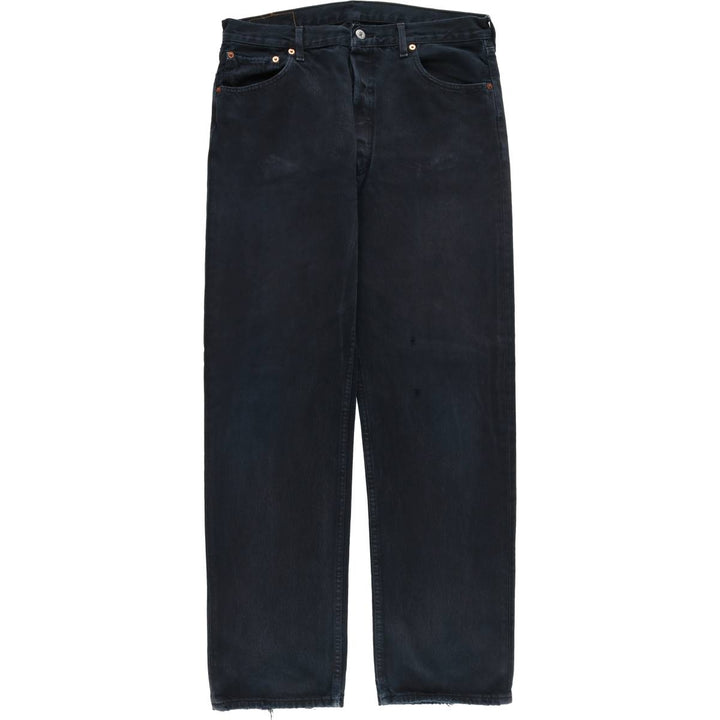 00'S Levi's 00501-0165 Euro model black denim straight denim pants for men size w34 cotton black type Vintage Second Hand