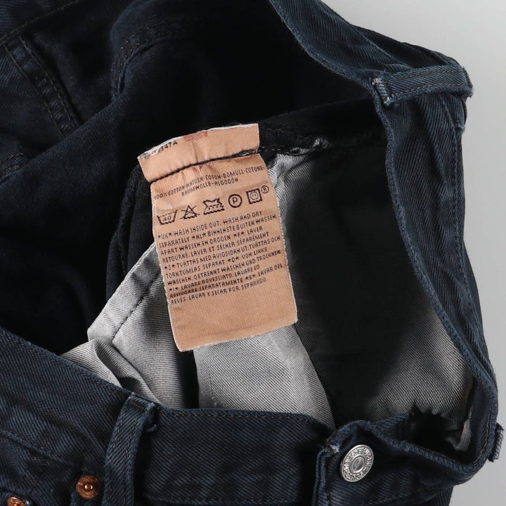 00'S Levi's 00501-0165 Euro model black denim straight denim pants for men size w34 cotton black type Vintage Second Hand