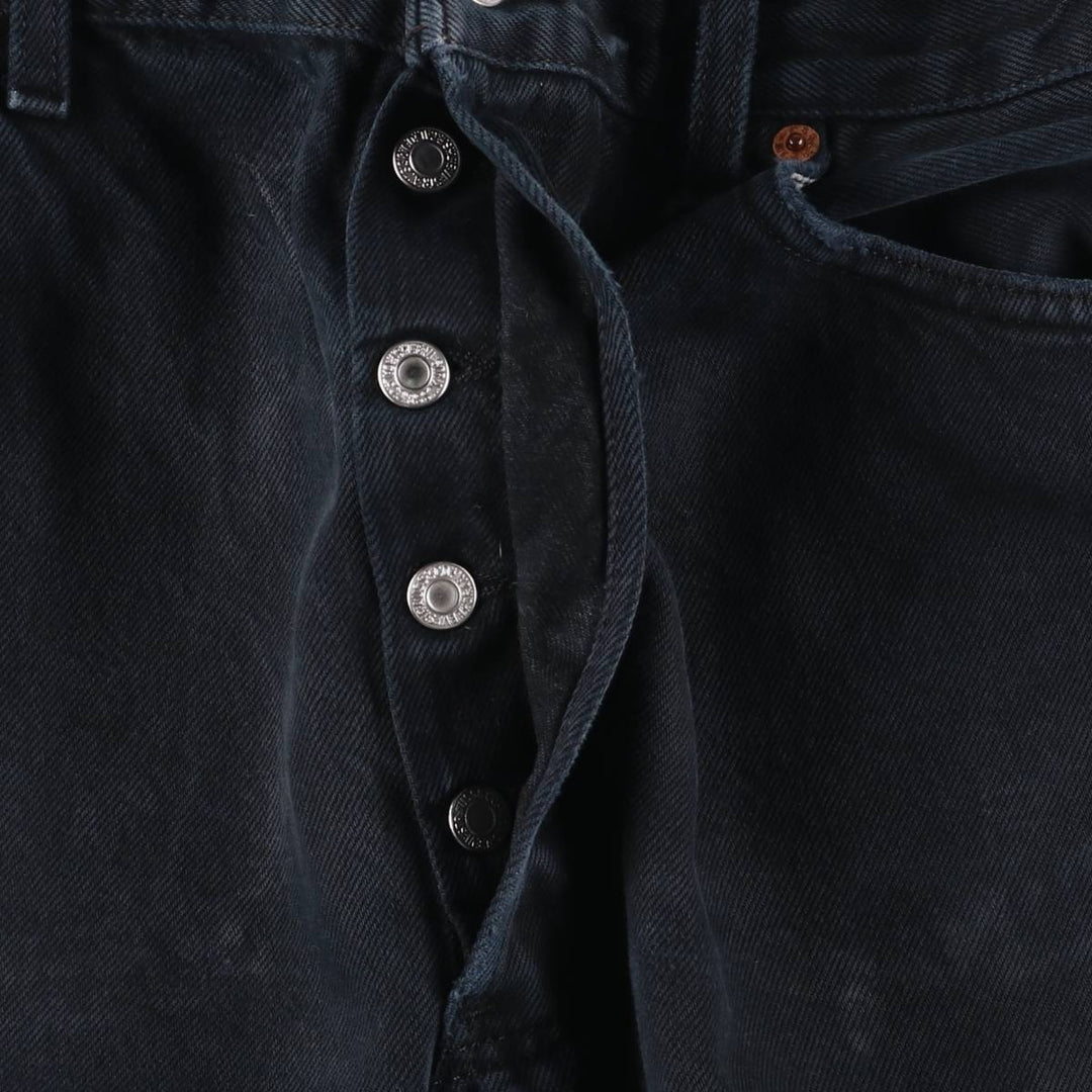00'S Levi's 00501-0165 Euro model black denim straight denim pants for men size w34 cotton black type Vintage Second Hand