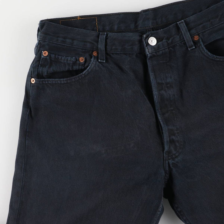 00'S Levi's 00501-0165 Euro model black denim straight denim pants for men size w34 cotton black type Vintage Second Hand