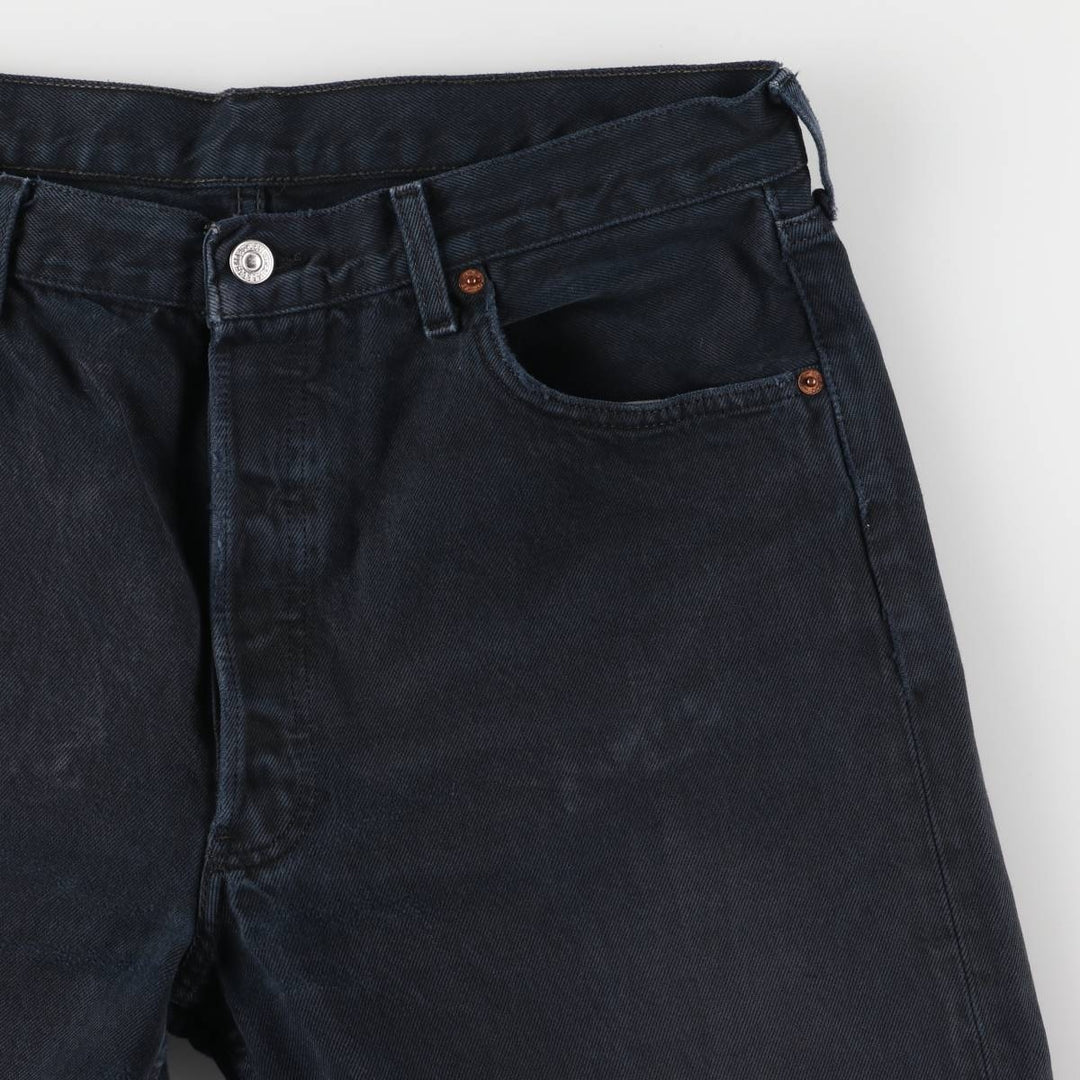 00'S Levi's 00501-0165 Euro model black denim straight denim pants for men size w34 cotton black type Vintage Second Hand