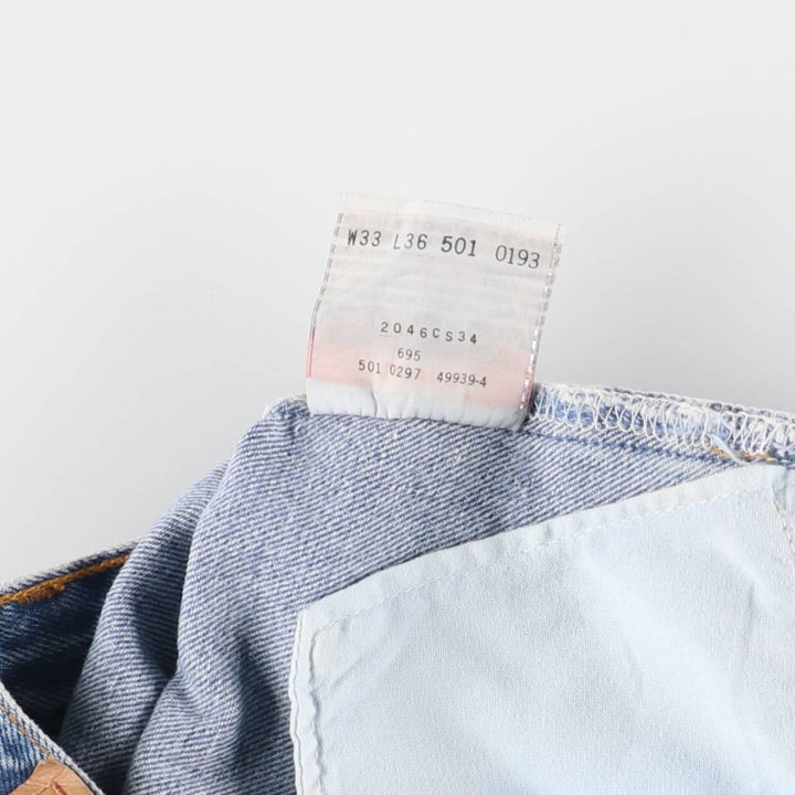 90'S Levi's 501-0193 Straight Denim Pants Made in USA Men's W31 Vintage cotton blue type Vintage Second Hand