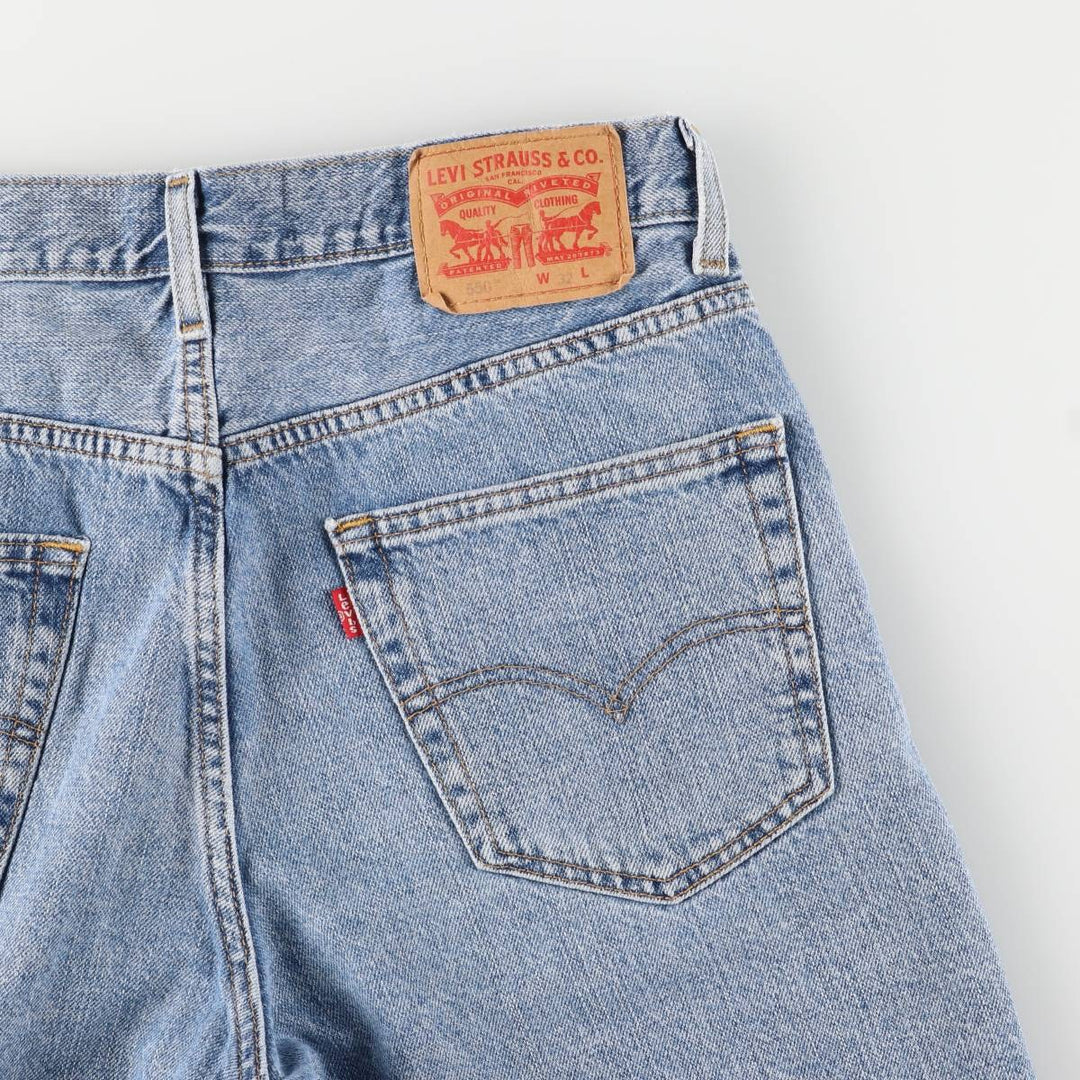 Levi's 550 denim shorts, short pants for men, size W33 cotton blue type Vintage Second Hand