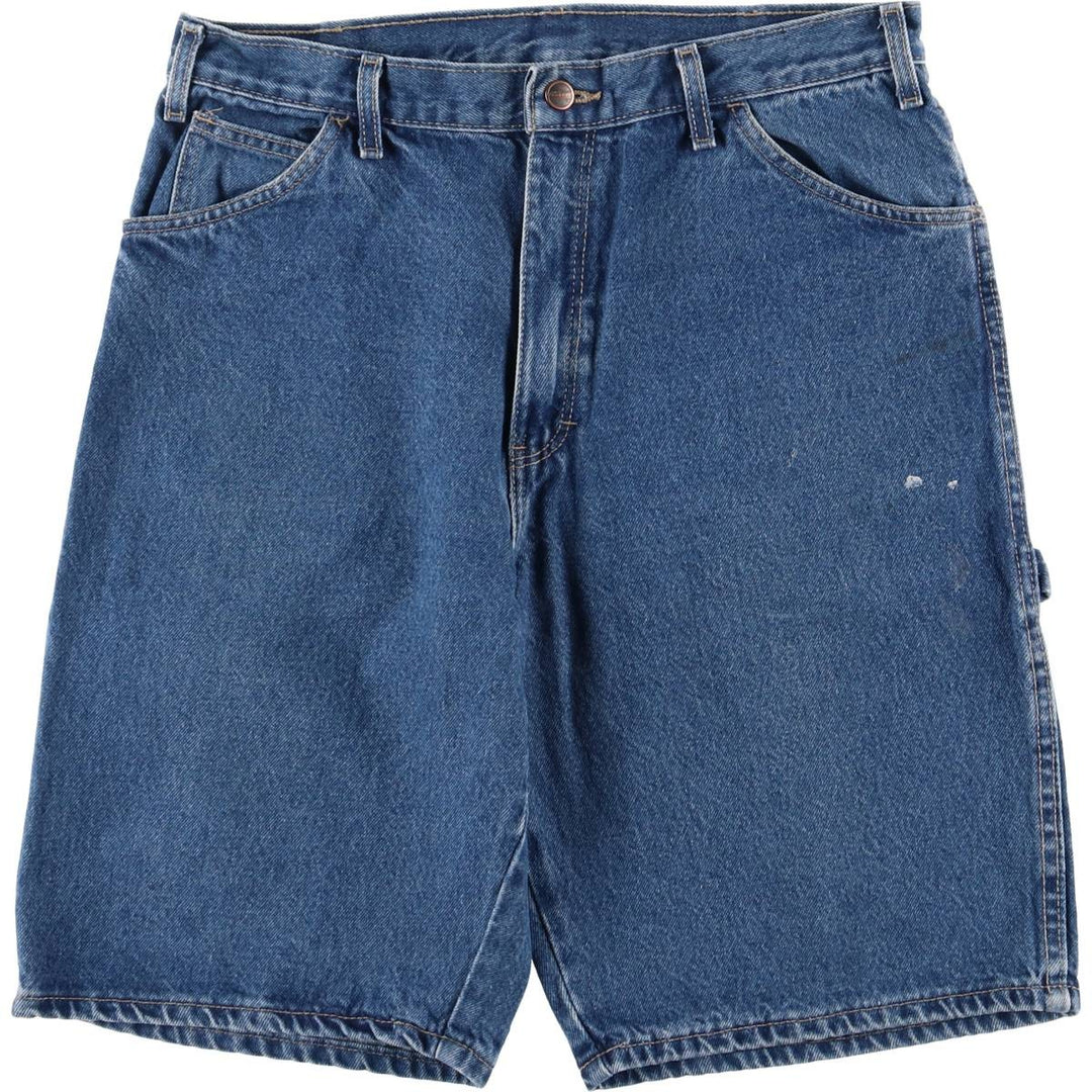 Dickies Relaxed Fit Denim Painter Shorts, Men's, W33 equivalent cotton blue type Vintage Second Hand