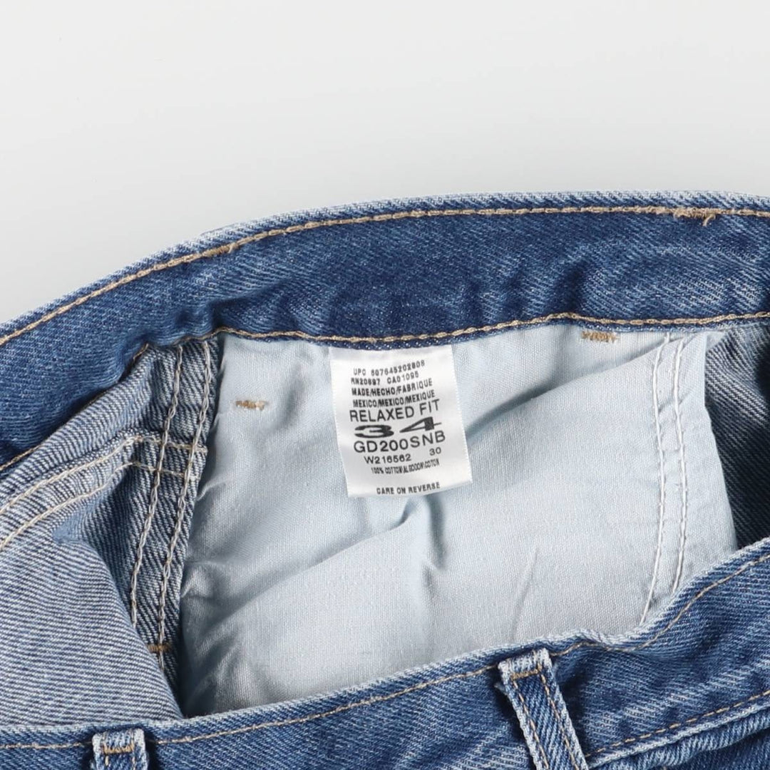 Dickies Relaxed Fit Denim Painter Shorts, Men's, W33 equivalent cotton blue type Vintage Second Hand