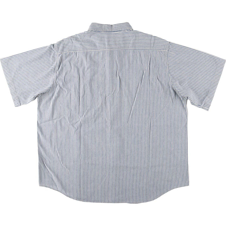 Carhartt Stripe Pattern Button-Down Short Sleeve Work Shirt, Men's Size XL unclear Blue type light blue Vintage Second Hand