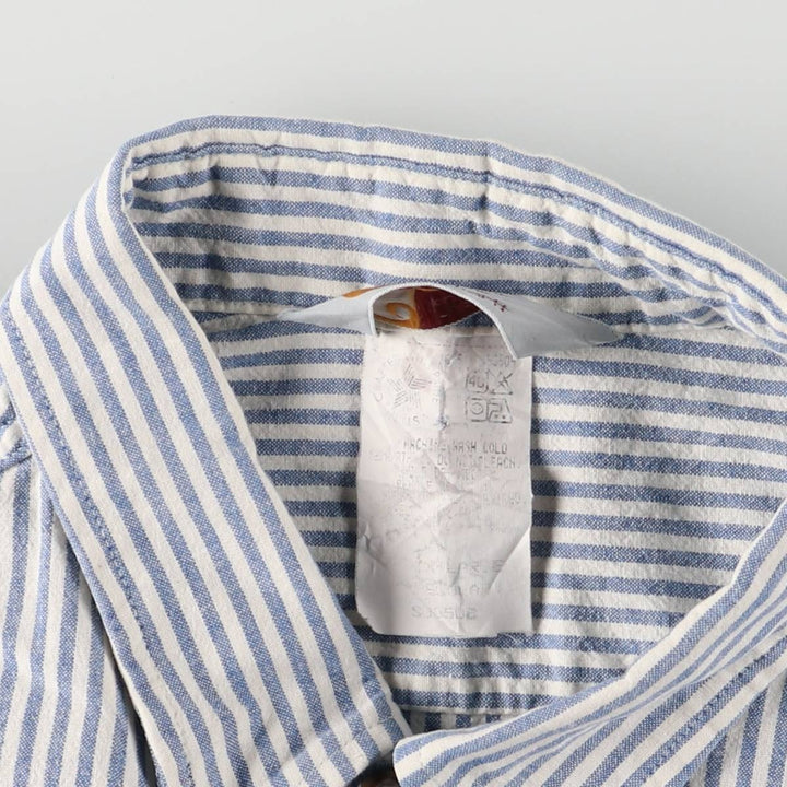 Carhartt Stripe Pattern Button-Down Short Sleeve Work Shirt, Men's Size XL unclear Blue type light blue Vintage Second Hand