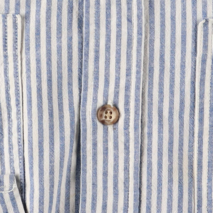 Carhartt Stripe Pattern Button-Down Short Sleeve Work Shirt, Men's Size XL unclear Blue type light blue Vintage Second Hand