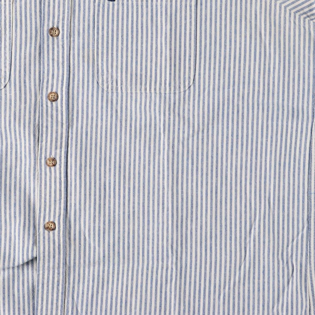 Carhartt Stripe Pattern Button-Down Short Sleeve Work Shirt, Men's Size XL unclear Blue type light blue Vintage Second Hand