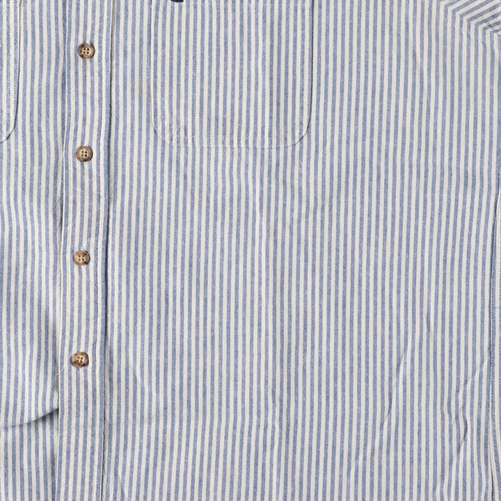 Carhartt Stripe Pattern Button-Down Short Sleeve Work Shirt, Men's Size XL unclear Blue type light blue Vintage Second Hand