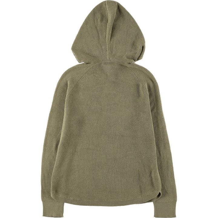 Ralph Lauren LAUREN Women's Medium Hooded Thermal Long T-Shirt cotton Khaki type sage green Vintage Second Hand