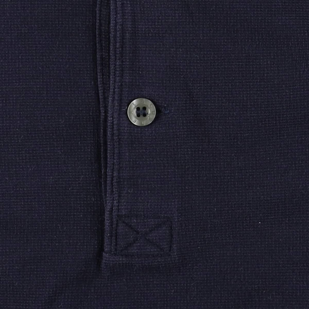 Lacoste SLIM FIT Long-Sleeve Polo Shirt, Size 6 (Men's XL equivalent) cotton navy blue type Vintage Second Hand