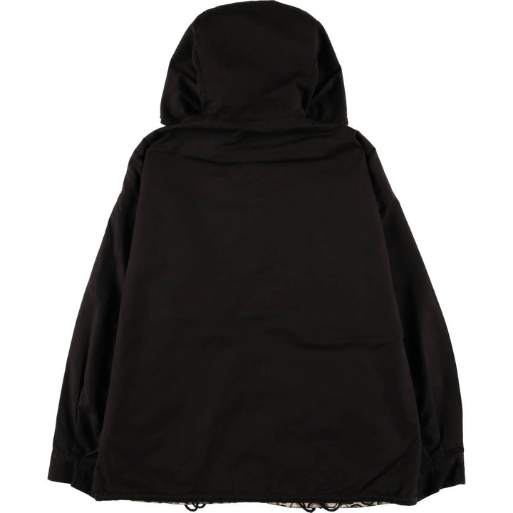 All-over print reversible nylon parka, women's size L equivalent, vintage. unclear black type Vintage Second Hand