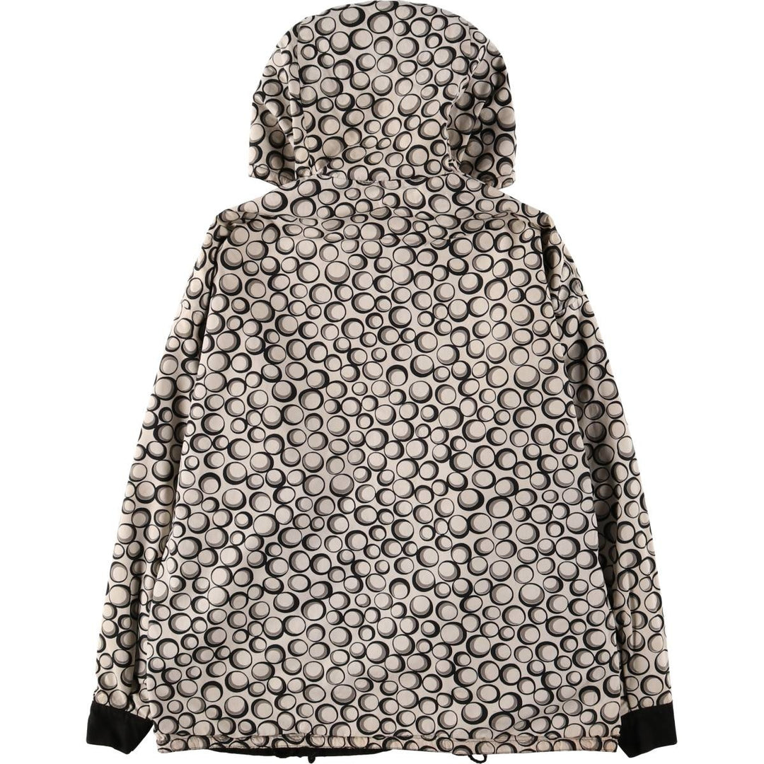 All-over print reversible nylon parka, women's size L equivalent, vintage. unclear black type Vintage Second Hand