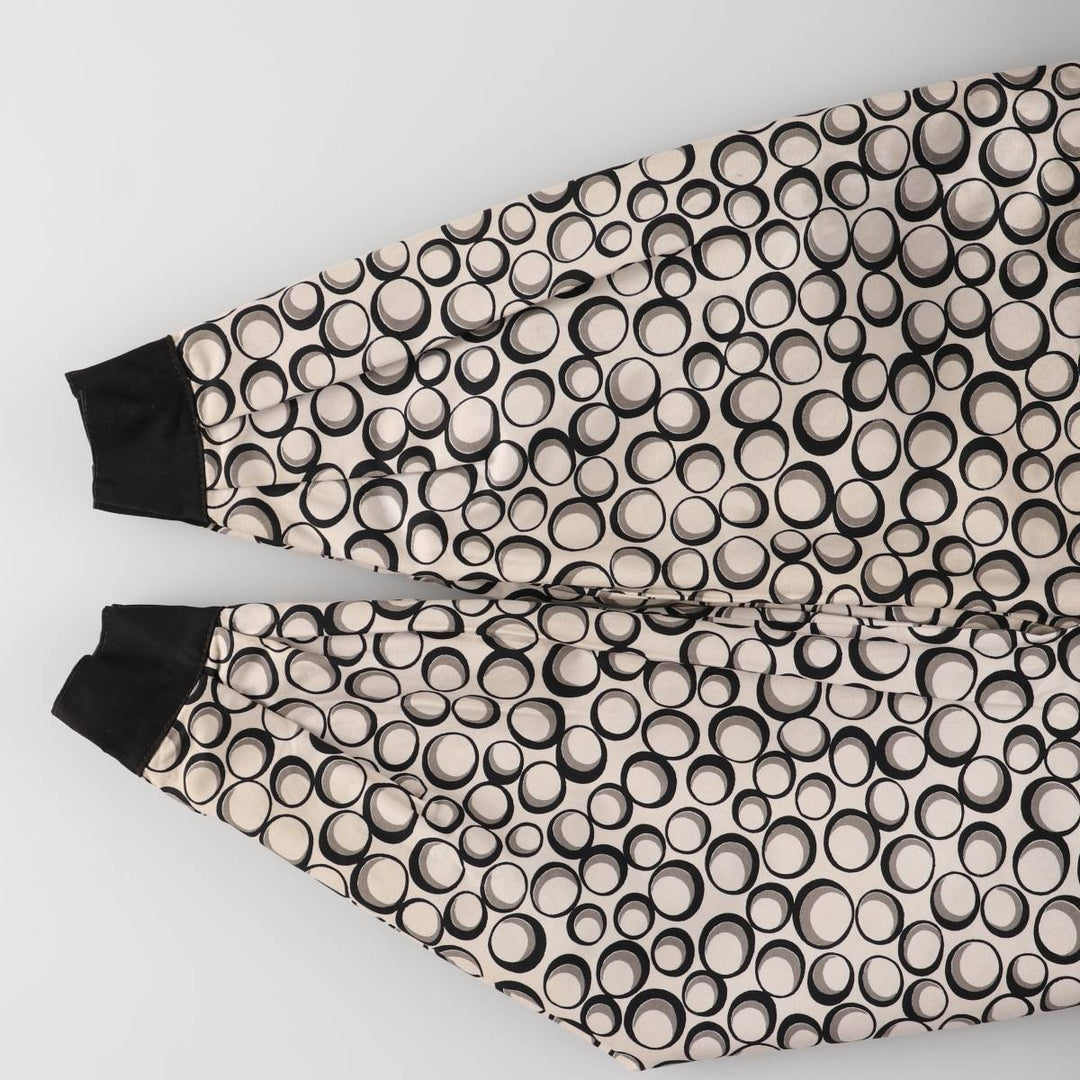 All-over print reversible nylon parka, women's size L equivalent, vintage. unclear black type Vintage Second Hand